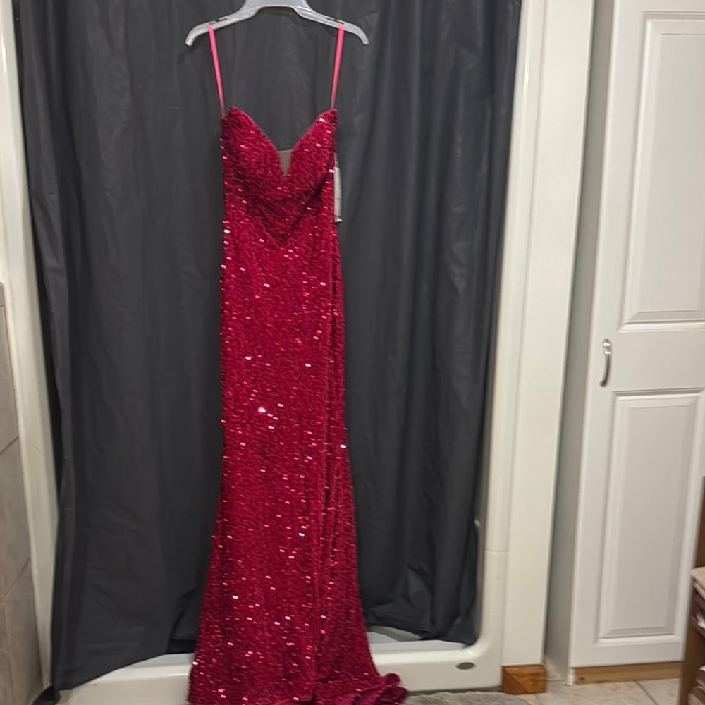 Stunning Hot Pink Sequin Gown